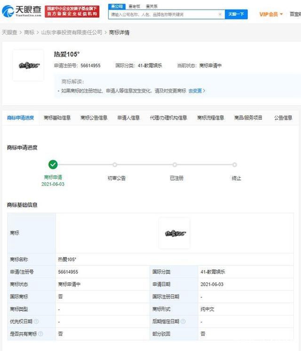 有流量就有利益，“熱愛105℃的你”被搶注商標(biāo)