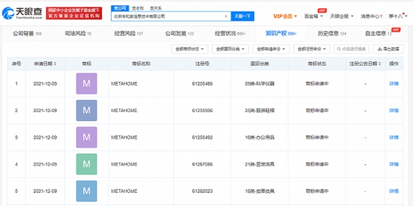 理想汽車申請注冊“METAHOME”商標(biāo)