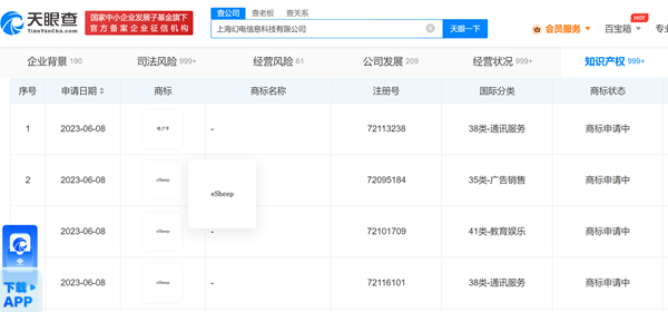 B站申請(qǐng)注冊(cè)多個(gè)“電子羊”商標(biāo)