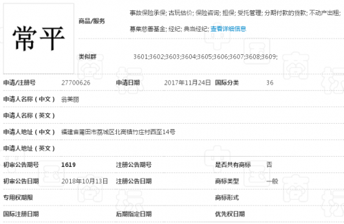  東莞公共商標(biāo)常平鎮(zhèn)名遭注冊(cè)