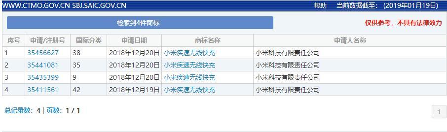 小米9：天下快充唯快不破，“小米疾速無線快充”商標曝光