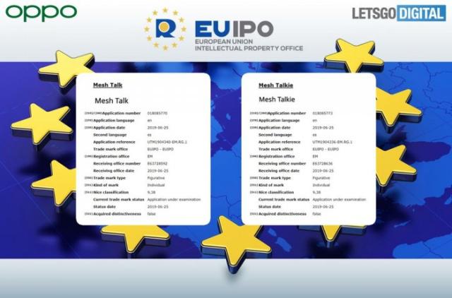 OPPO新商標“MeshTalk”注冊，可實現3公里內無網通訊