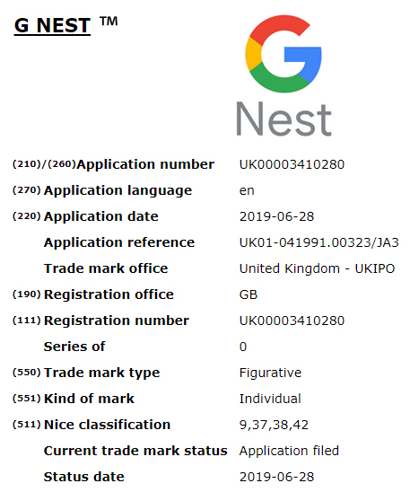 谷歌申請(qǐng)G Nest商標(biāo)，或在新智能家居設(shè)備上啟用