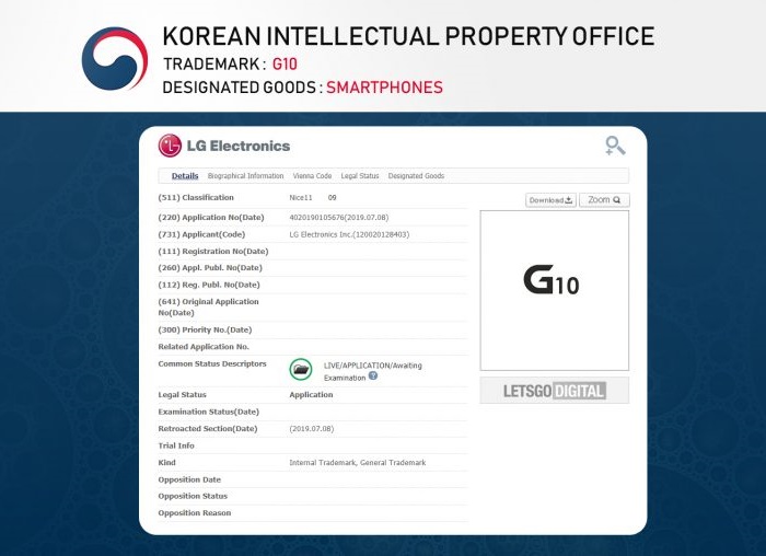 LG為G系列智能機(jī)新命名，G10、G20、G30、G40均已注冊(cè)商標(biāo)