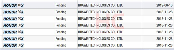  榮耀同時(shí)提交多個(gè)X系列商標(biāo)，只為確保系列的名稱(chēng)延續(xù)？