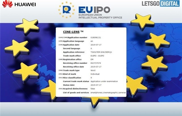 華為在歐注冊(cè)“Cine-Lens”和“Camera Matrix”商標(biāo)，或?qū)⒋钶d于Mate30