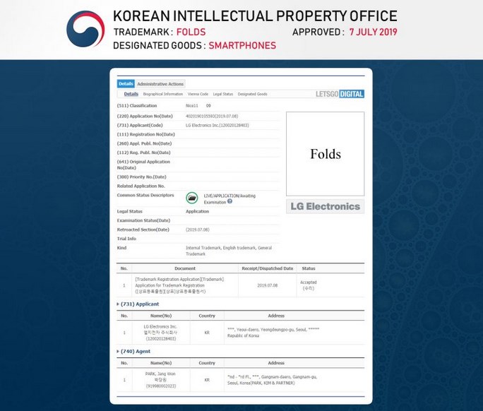  LG本土申請“Folds”和“Arc”商標(biāo)，或?qū)⒂糜谌嵝云? width=