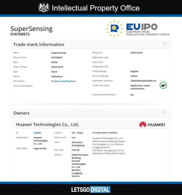 華為申請兩項新商標(biāo)專利“Air Glass”“SuperSensing”，或?qū)糜贛ate 30