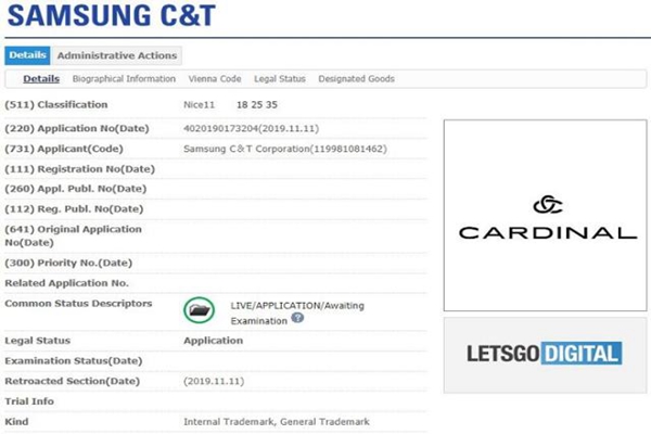 三星推出潮流服裝品牌！“Cardinal”商標(biāo)已在韓注冊(cè)