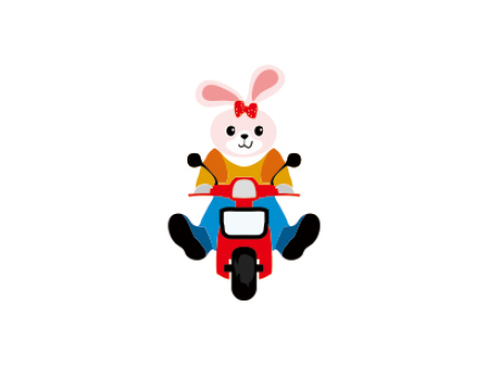騎車兔子圖形