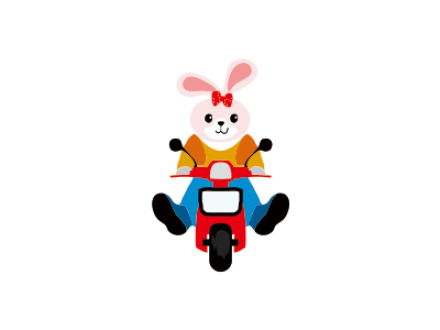 騎車兔子圖形