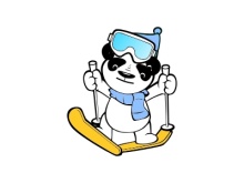 滑雪熊猫图形